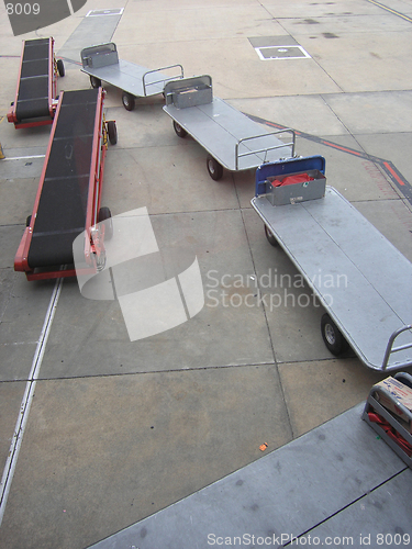 Image of Airport baggage handler's equipment.