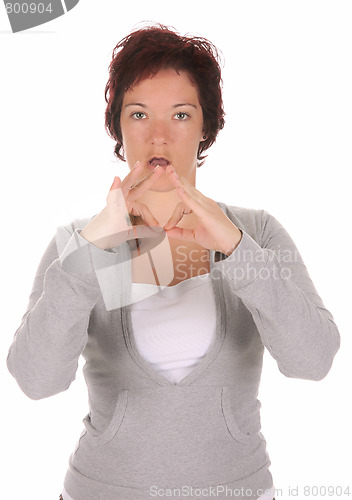 Image of hand demonstrating, "A" in the alphabet of signs 