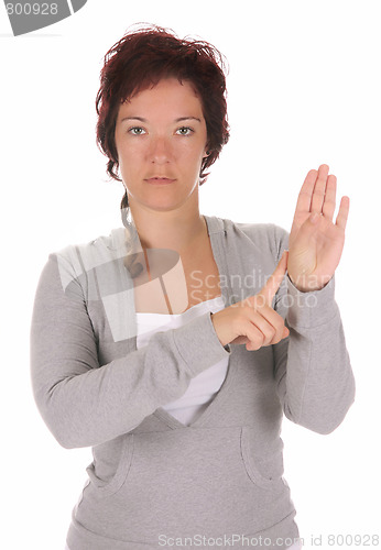 Image of hand demonstrating, "Y" in the alphabet of signs 