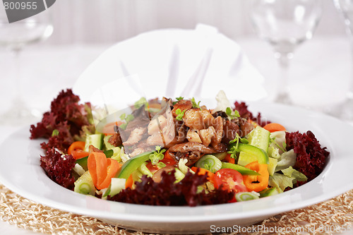 Image of Vegetable salad with oyster mushroom