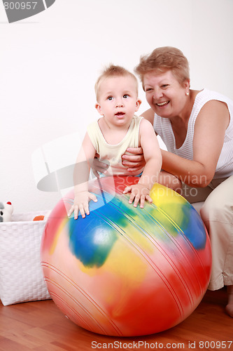 Image of Playing with gymnastic ball