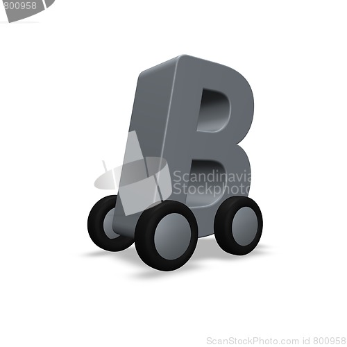 Image of letter b on wheels