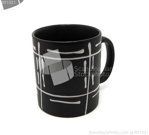 Image of Black cup on white background