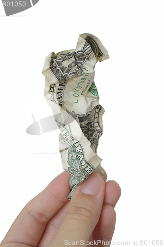 Image of Rumpled one dollar bill