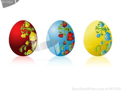 Image of Colored Easter eggs with pattern