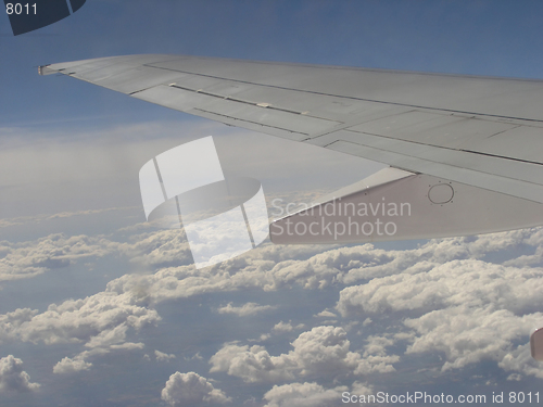 Image of Viw over wing of Jet Aircraft.