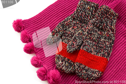 Image of scarf and mittens