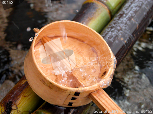 Image of Bamboo ladle and splash