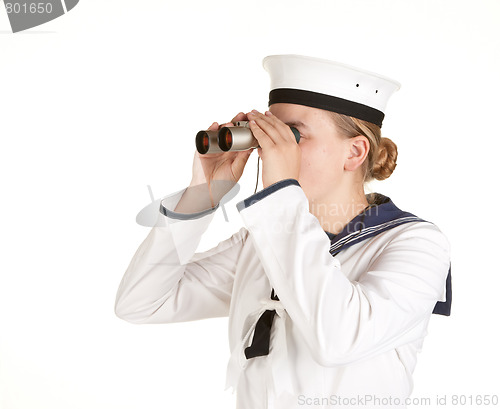 Image of navy seaman with binoculars