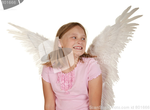 Image of young girl with angel fairy wings