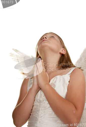 Image of young angel girl praying
