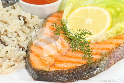 Image of Grilled salmon trout steak