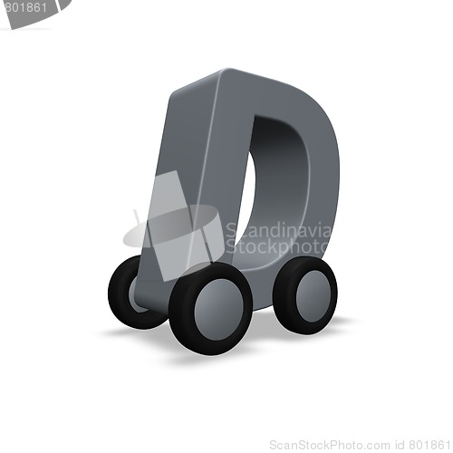 Image of letter d on wheels