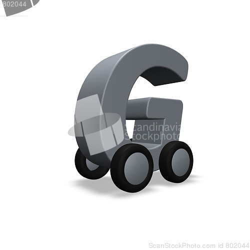 Image of letter g on wheels