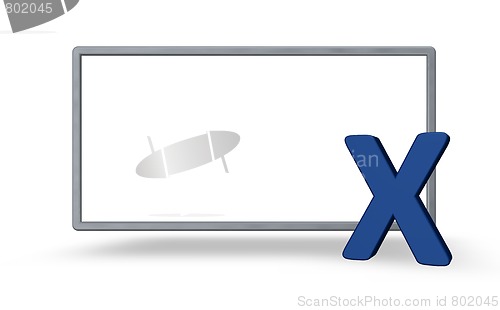 Image of letter x and blank board