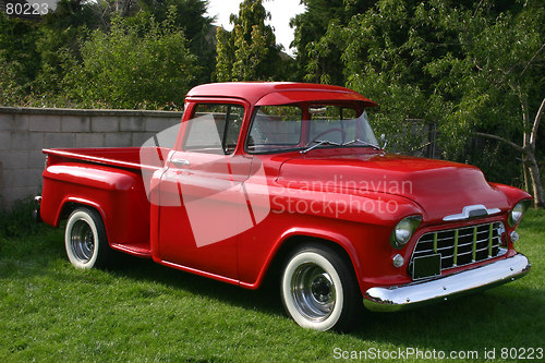 Image of red vintage truck