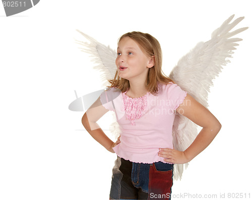 Image of young girl with angel fairy wings