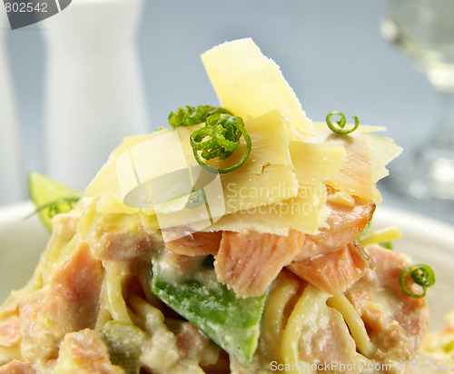 Image of Parmesan Cheese On Salmon Pasta