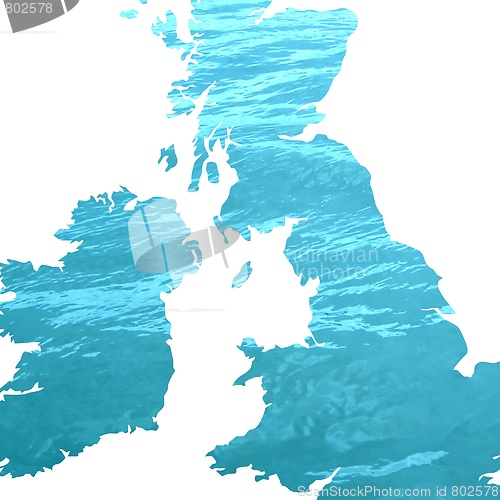 Image of UK map with water