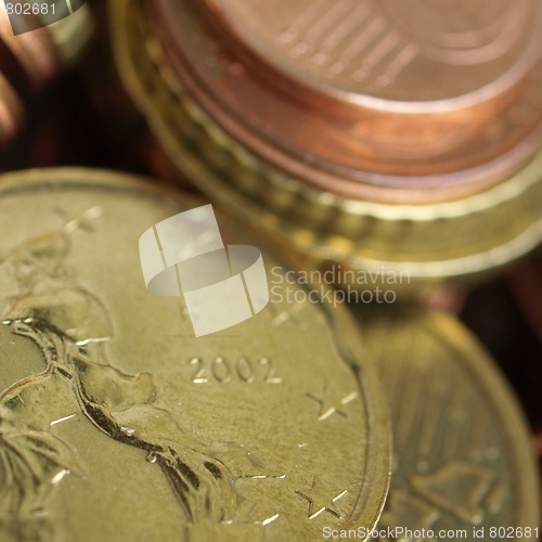 Image of Euro coins background