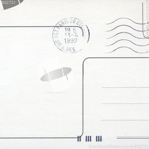 Image of Blank postcard with stamp