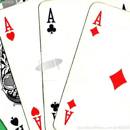 Image of Poker of aces cards
