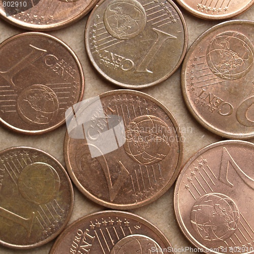 Image of Euro coins background