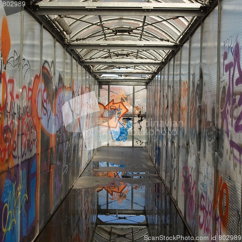 Image of Footbridge with graffiti