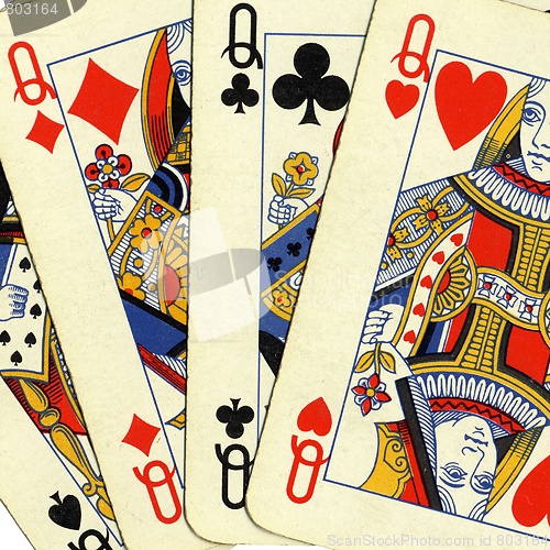 Image of Poker of queens cards