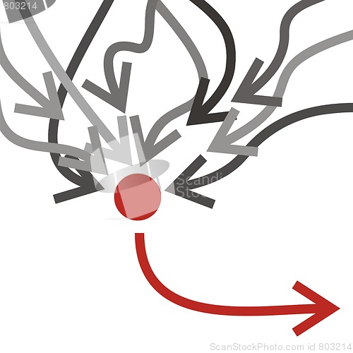 Image of Gray and red arrows