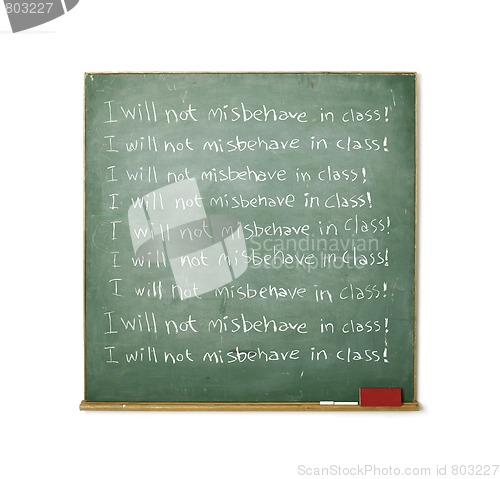 Image of Blackboard with a discipline message written on it