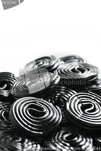 Image of licorice candy wheels