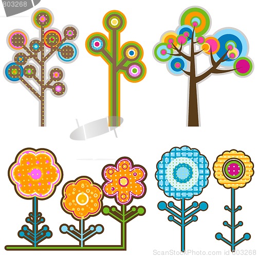 Image of trees and flowers