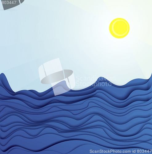 Image of Sun and sea waves