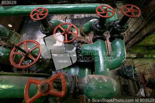 Image of Pipes, tubes, valves at a power plant