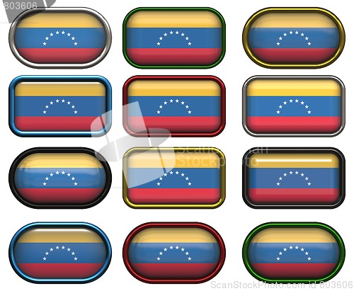 Image of 12 buttons of the Flag of venezuela