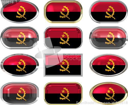 Image of twelve buttons of the Flag of angola