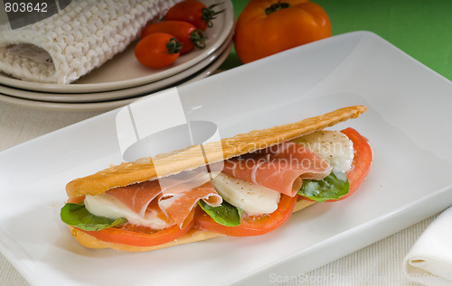 Image of panini caprese and parma ham