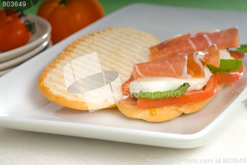 Image of panini caprese and parma ham