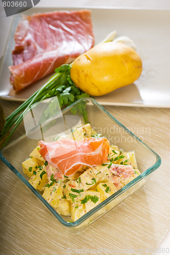 Image of parma ham and potato salad