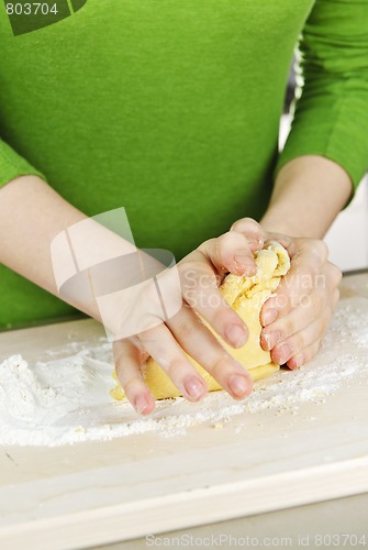 Image of Hands kneading dough
