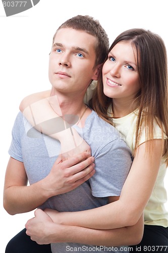 Image of Young couple sit together