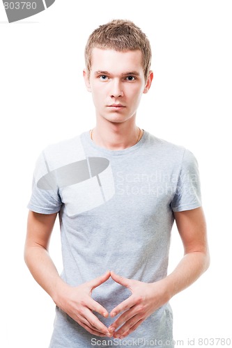 Image of Portrait of thoughtful young man