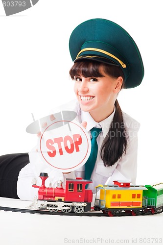 Image of Positive railroad dispatcher say stop