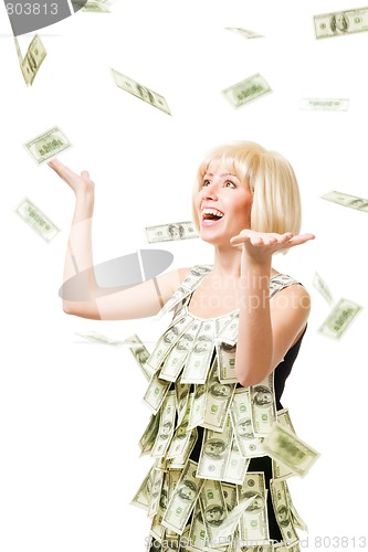 Image of Rain of dollars - woman won a million