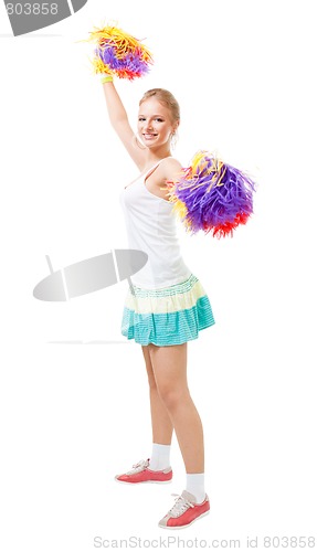 Image of Styled professional woman cheer leader