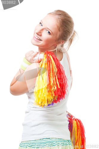 Image of Positive smile woman cheer leader