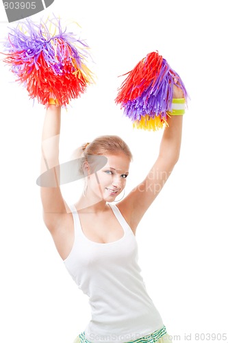 Image of Woman cheer leader dancing