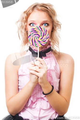 Image of Girl with lollipop