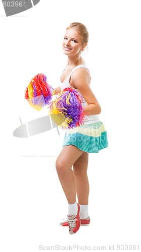 Image of Styled professional woman cheer leader